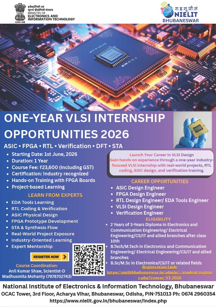 One Year VLSI Internship Flyer
