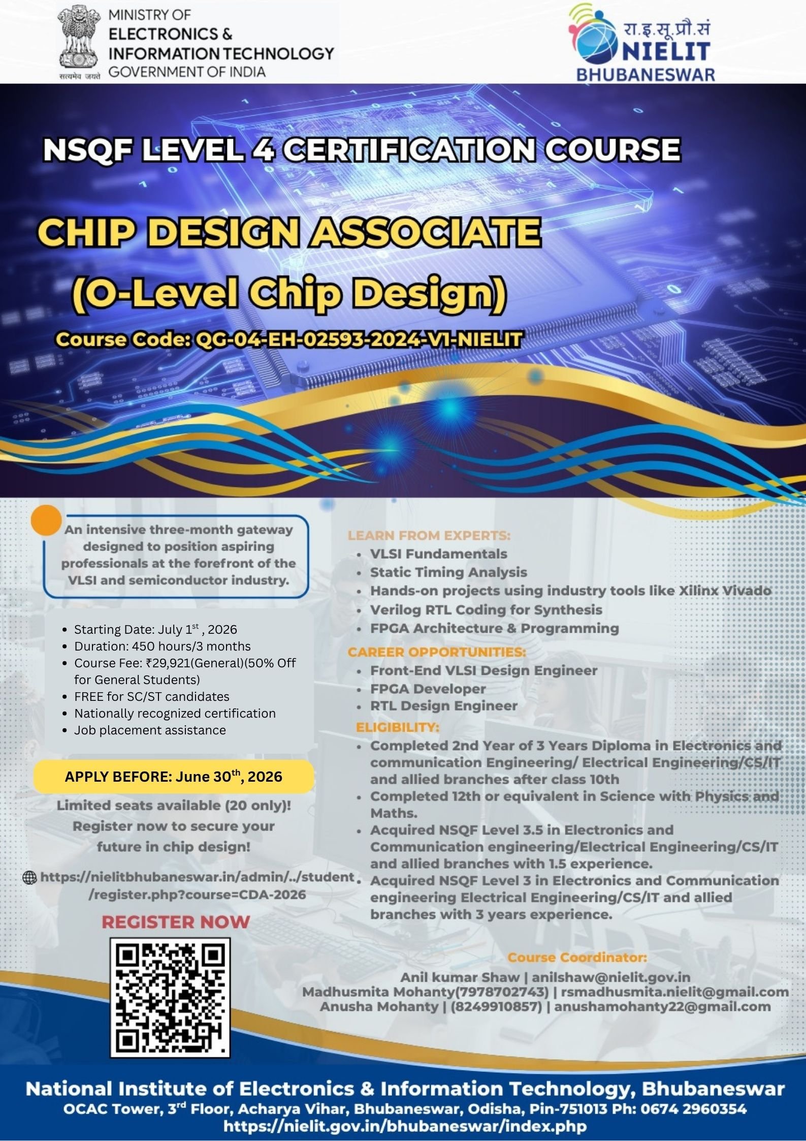 CHIP DESIGN ASSOCIATE (O-Level Chip Design) Flyer