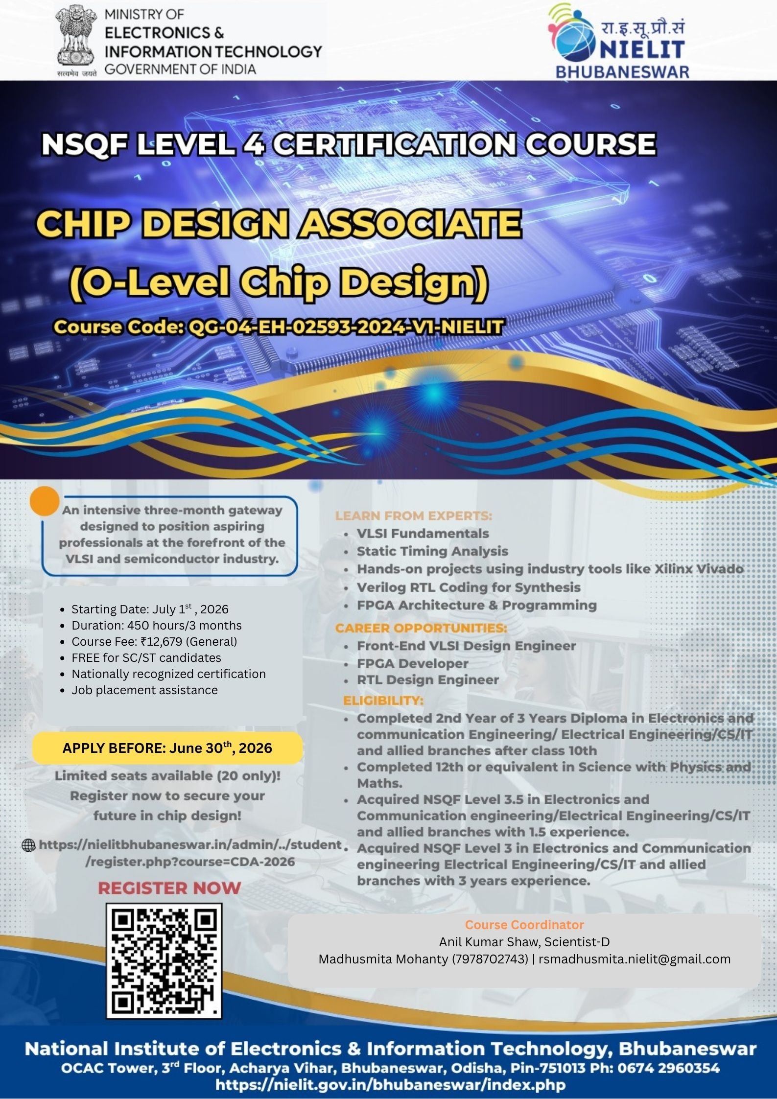 CHIP DESIGN ASSOCIATE (O-Level Chip Design) Flyer